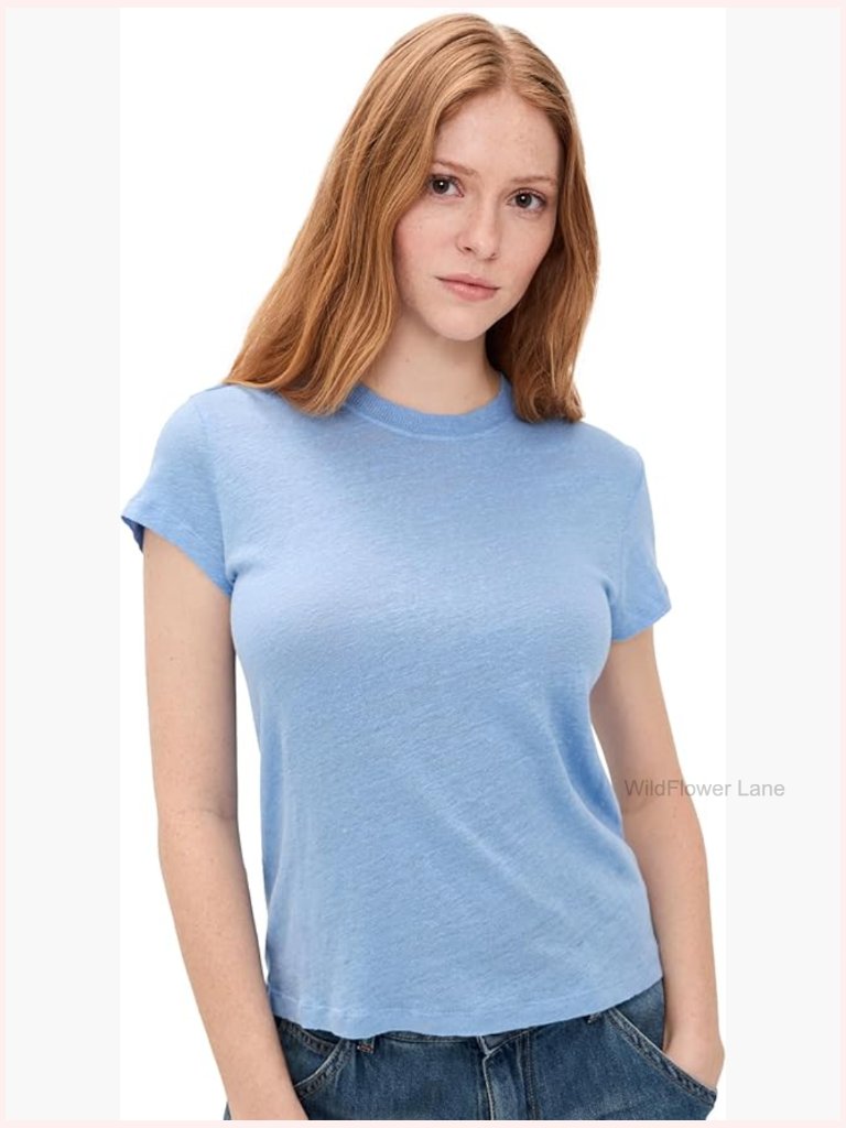 Linen Crew Neck Short Sleeve T-Shirt